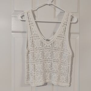 Elegant White Crochet Tank Top